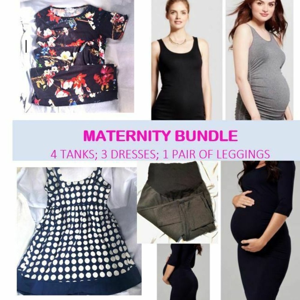 8 Maternity Essentials-Tanks (4) Dresses, Leggings